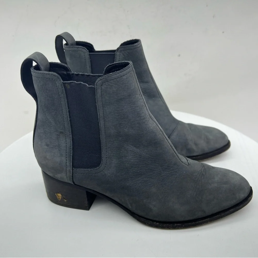 Rag & Bone Walker Booties Nubuck Leather Suede Ankle Boots Chelsea Grey Boho